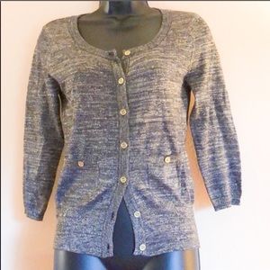 H&M grey sparkling cardigan sweater jacket size small